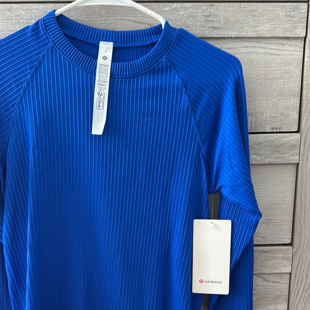 lululemon athletica Blue Ribbed Sweatshirt